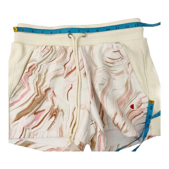 Champion Small White Patterned Reverse Weave Shorts NEW WITH TAGS - Picture 9 of 10